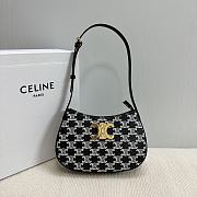 Celine Medium Tilly Bag In Triomphe Canvas Two Tone Black - 23x13.5x4cm - 1