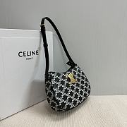 Celine Medium Tilly Bag In Triomphe Canvas Two Tone Black - 23x13.5x4cm - 5