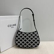 Celine Medium Tilly Bag In Triomphe Canvas Two Tone Black - 23x13.5x4cm - 4