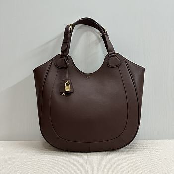 Celine Meo Hobo In Supple Calfskin Chestnut - 36x12x33cm