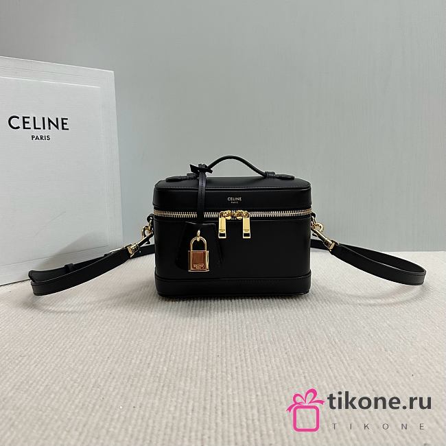 Celine Vanity In Smooth Calfskin Black - 18x12x18cm - 1