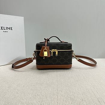 Celine Vanity In Triomphe Canvas And Calfskin Tan - 18x12x18cm