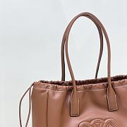 Celine Cabas Drawstring Triomphe Embroidery In Smooth Calfskin Tan - 44x28x18cm - 6