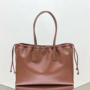 Celine Cabas Drawstring Triomphe Embroidery In Smooth Calfskin Tan - 44x28x18cm - 4