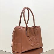 Celine Cabas Drawstring Triomphe Embroidery In Smooth Calfskin Tan - 44x28x18cm - 3