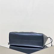 Celine Cabas Drawstring Triomphe Embroidery In Smooth Calfskin Black - 44x28x18cm - 5