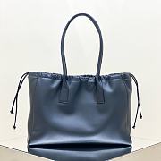 Celine Cabas Drawstring Triomphe Embroidery In Smooth Calfskin Black - 44x28x18cm - 4