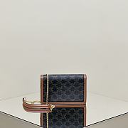 Celine Wallet On Chain Margo In Triomphe Canvas And Calfskin Tan - 19.5x12x4cm - 4