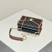 Celine Wallet On Chain Margo In Triomphe Canvas And Calfskin Tan - 19.5x12x4cm - 3