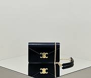 Celine Wallet On Chain Margo In Shiny Calfskin Black - 19.5x12x4cm - 1