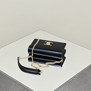 Celine Wallet On Chain Margo In Shiny Calfskin Black - 19.5x12x4cm - 3