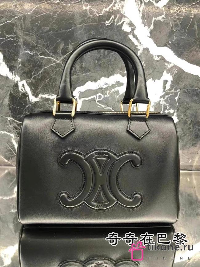 Celine Small Boston In Smooth Calfskin Black - 19.5x14x7cm - 1