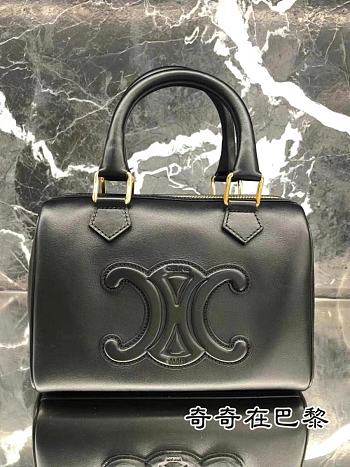 Celine Small Boston In Smooth Calfskin Black - 19.5x14x7cm