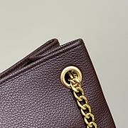 Celine Newspaper Chain Bag Triomphe Soft In Supple Calfskin Chestnut - 31x16x6cm - 2