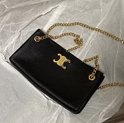 Celine Newspaper Chain Bag Triomphe Soft In Supple Calfskin Black - 31x16x6cm - 5