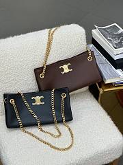 Celine Newspaper Chain Bag Triomphe Soft In Supple Calfskin Black - 31x16x6cm - 4