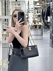 Celine Newspaper Chain Bag Triomphe Soft In Supple Calfskin Black - 31x16x6cm - 2