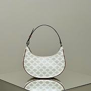 Celine Ava Bag In Triomphe Canvas And Calfskin White - 23x7x17cm - 1