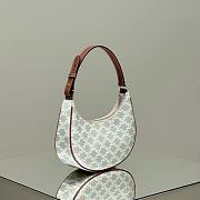 Celine Ava Bag In Triomphe Canvas And Calfskin White - 23x7x17cm - 6