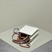 Celine Mini Vertical Tote Bag In Triomphe Canvas And Calfskin White - 20x17x6cm - 2