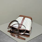 Celine Small Bucket In Triomphe Canvas And Calfskin White - 22x18x13cm - 6