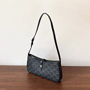Celine Tina Shoulder Bag In Triomphe Canvas Black - 26×12×3cm - 2