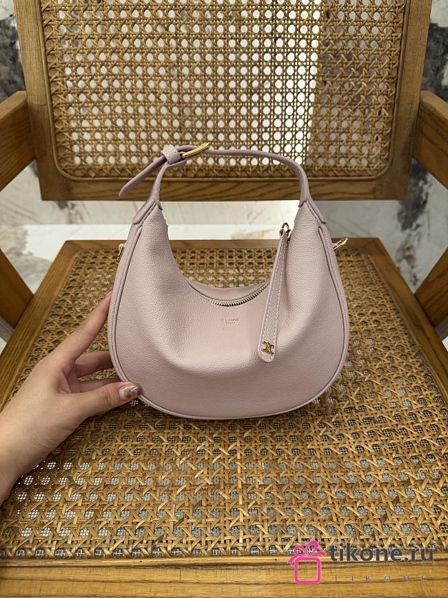 Teen Celine Lulu In Grained Calfskin Light Pink - 24x21x5cm - 1