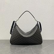 Celine Large Romy In Triomphe Canvas And Calfskin Black - 43x24.5x8cm - 1