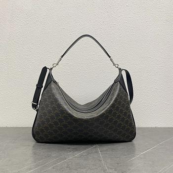Celine Large Romy In Triomphe Canvas And Calfskin Black - 43x24.5x8cm