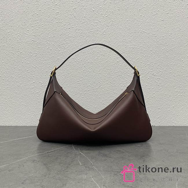 Celine Medium Romy In Supple Grained Calfskin Chestnut - 34x16x5cm - 1