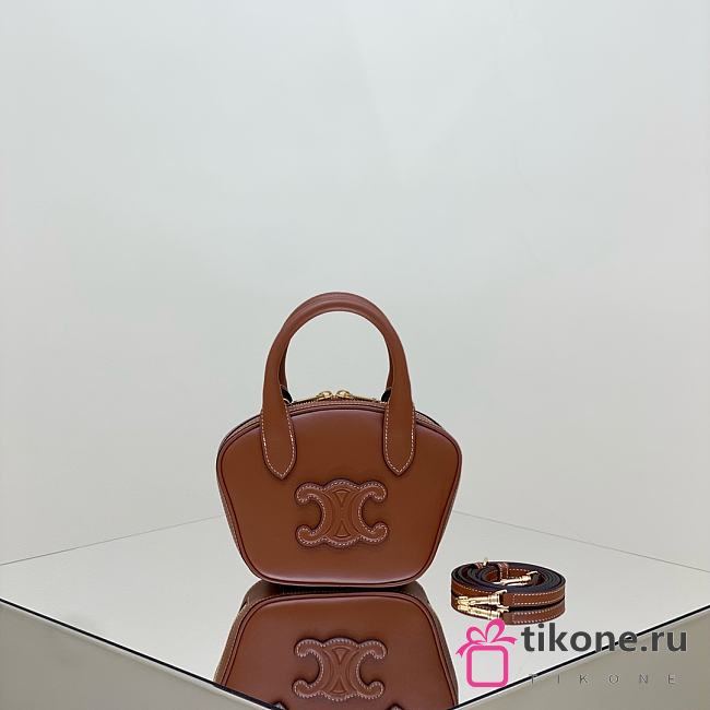 Celine Mini Bowling Bag In Smooth Calfskin Tan - 20x15x5cm - 1