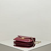 Celine Chain Besace Triomphe in Shiny Calfskin Red - 24.5x17x4cm - 6