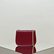 Celine Chain Besace Triomphe in Shiny Calfskin Red - 24.5x17x4cm - 5
