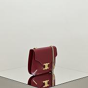 Celine Chain Besace Triomphe in Shiny Calfskin Red - 24.5x17x4cm - 2