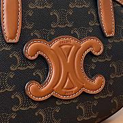 Celine Oval Bag In Triomphe Canvas and Calfskin Tan - 24x20x5cm - 3