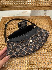 Celine Meidum Polly Bag Triomphe Canvas and Calfskin Black - 29.5x14.5x3cm - 2