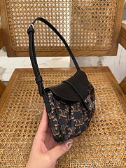 Celine Meidum Polly Bag Triomphe Canvas and Calfskin Black - 29.5x14.5x3cm - 3