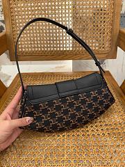 Celine Meidum Polly Bag Triomphe Canvas and Calfskin Black - 29.5x14.5x3cm - 4