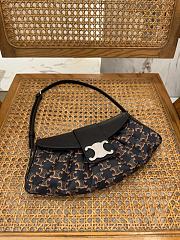 Celine Meidum Polly Bag Triomphe Canvas and Calfskin Black - 29.5x14.5x3cm - 6