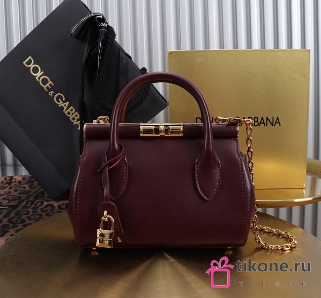 Dolce & Gabbana Mini Marlene Day Bag Burgundy - 19x13.5x7cm - 1