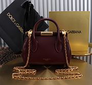 Dolce & Gabbana Mini Marlene Day Bag Burgundy - 19x13.5x7cm - 4