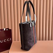 Gucci Ophidia Medium Tote Bag In Dark Brown Suede - 36x30x12.5cm - 6
