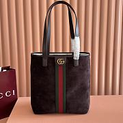 Gucci Ophidia Medium Tote Bag In Dark Brown Suede - 36x30x12.5cm - 4