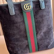 Gucci Ophidia Medium Tote Bag In Dark Brown Suede - 36x30x12.5cm - 2