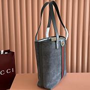 Gucci Ophidia Medium Tote Bag In Gray Suede - 36x30x12.5cm - 6