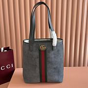 Gucci Ophidia Medium Tote Bag In Gray Suede - 36x30x12.5cm - 3
