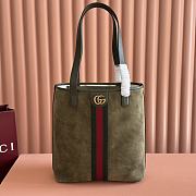 Gucci Ophidia Medium Tote Bag In Green Suede - 36x30x12.5cm - 1