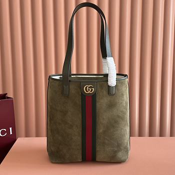 Gucci Ophidia Medium Tote Bag In Green Suede - 36x30x12.5cm