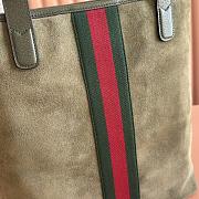 Gucci Ophidia Medium Tote Bag In Green Suede - 36x30x12.5cm - 5