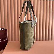 Gucci Ophidia Medium Tote Bag In Green Suede - 36x30x12.5cm - 4